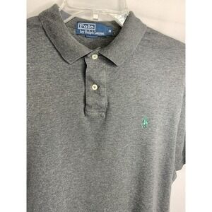 Mens M Polo By Ralph Lauren Grey Shirt Sleeve Polo Cotton Preppy Golf Shirt Pony